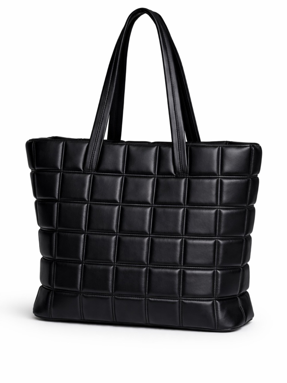 Topshop Riley Quilted Black Tote Bag – Puffer Bottega Style Large Work Bag